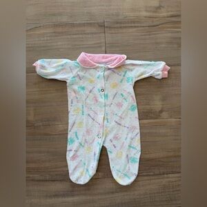 Adorable Pink and White Kids Footie Pajamas